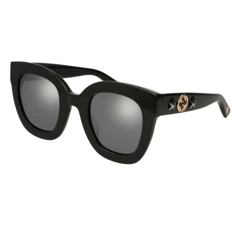 gucci gg0208s 002 nero|round frame acetate sunglasses gucci.